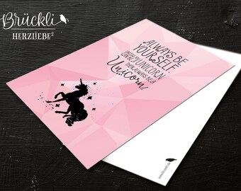 Postcard / card / greeting card / greeting card "Unicorn/Unicorn", A6