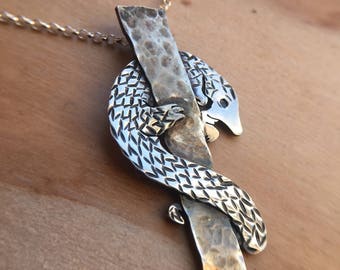 Sterling Silver Pangolin Necklace