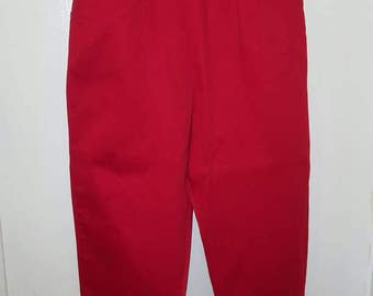 Vintage 1950s Red Cotton Cigarette Pants