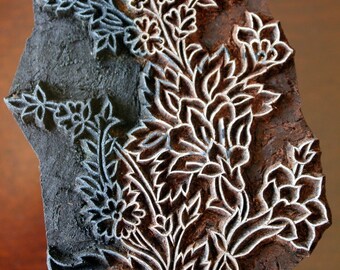 Wood Block Stamp, Tjaps, Indian Wood Stamp, Pottery Stamp, Textile Stamp, Hand Carved, Printing Stamps- Large Floral Stamp