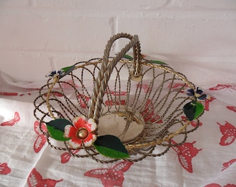 Vintage Metal Flower Basket