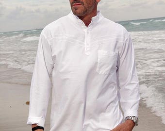 YACO Organic Cotton 1 Pocket Mandarin Collar Long Sleeves Men's Tunic