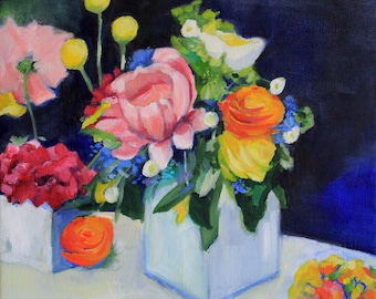 Flower painting modern floral art decor - Print of original painting - modern still life art