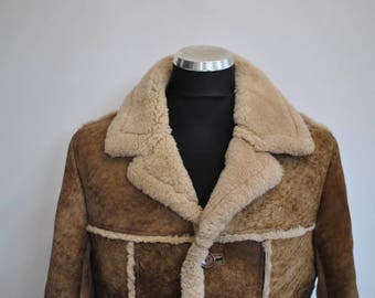 Vintage LAMBSKIN MEN'S PARKA , men's winter shearling parka ...............(526)