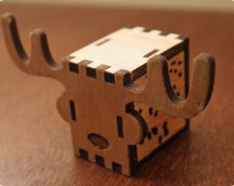 Music box, hand crank interlocking wooden music box, DIY - GREAT GIFT ( Deer )
