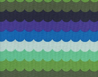 Cotton + Steel Panorama Ocean - scallops - landscape - 50cm