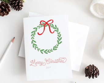 christmas wreath christmas cards - watercolor christmas cards set - minimalist christmas cards - minimalist watercolor christmas cards