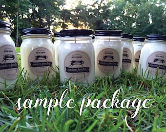 Candle Sale Bundle, mason jar candle, natural soy candle, wholesale sample, candle sample, sample candle, fall samples, spring samples