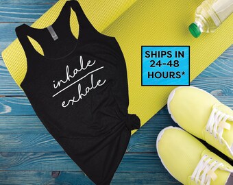 Namaste tank top shirt | yoga tank top shirt | cute yoga shirt | trendy yoga shirt | Inhale Exhale | yoga workout shirt (19)