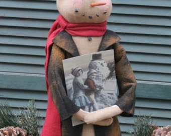 Primitive Snowman PATTERN - Coalman the Snowman -CF886