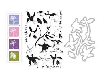 Hero Arts Color Layering Fuchsia Bundle SB137 - Stamps - Dies - Ink Cubes