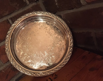 Vintage SIlver Tray, Rogers Silver, Spring Flowers Pattern