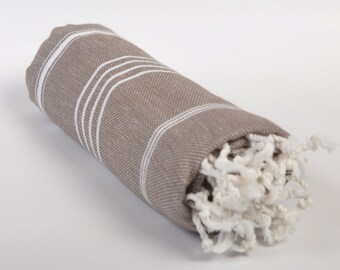 sale 50% off, beach towel, turkish peshtemal, turkish towel, throws, bath towel, soft cotton towel, pareo, tablecloth, brown white towel