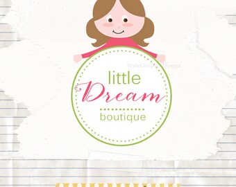 Little girl logo design, business logo design, boutique logo design, kids boutique logo design, ooak premade logo