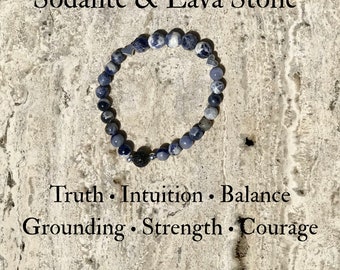 Sodalite & Lava Stone Diffuser Bracelet