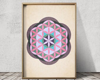 Sacred Geometry Art Mandala Art Mandala Wall Art Sacred Geometry Print Mandala Art Flower of Life Print