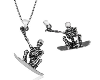 Silver Skull Necklace - IJ1-1894