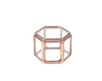 Ring Bearer Box, Ring Bearer, Wedding Ring Box, Ring Box, Glass Ring Box, Glass Ring, Geometric Ring Box, Glass Jewelry Box, Copper Ring Box