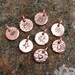 Tiny Copper Tag, Design Charm, Hand stamped, You Pick Design, Add a Tag, Hammered Rustic Jewelry