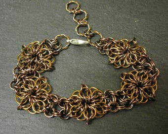 Celtic Star Chainmail Bracelet - Autumn Colours