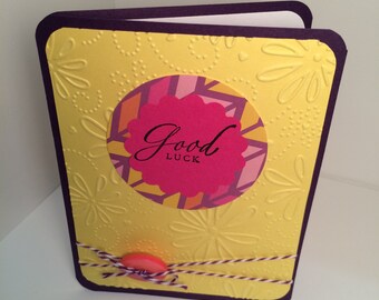 good luck button card