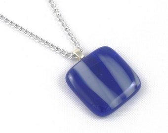 Dark & Light Blue Glass Pendant