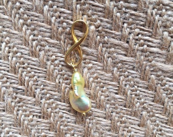 Yellow Baroque Pearl Pendant