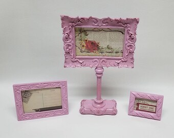 Set 3 Frames- Shabby Chic Ornate Pink Frames