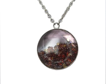 Red and Orange Garnet Shake Necklace