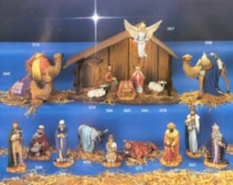 18 Piece Holland Large Nativity Set - Glazed with Clear / Stable not Included