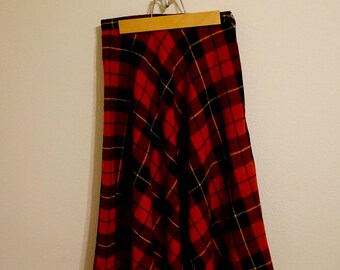 Vintage Long Plaid Skirt by Crazy Horse