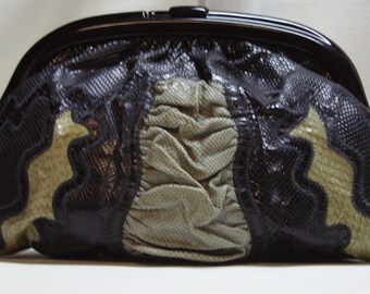 60s70s Snakeskin Clutch with Reghi frame by VASILIS