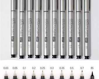 Copic multiliner sp - Metal body, Black sketch pen size to choose FINE nib INKING PENS