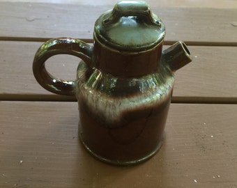 Glazed brown tea pot