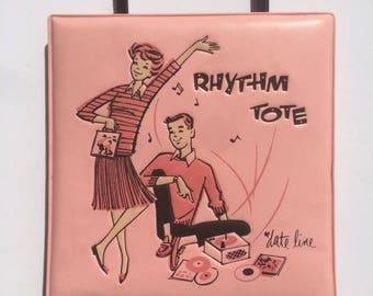 vintage 1950s Date Line Rhythm Tote 45 record holder