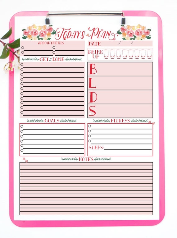daily planner printable to do list menu planner tracker