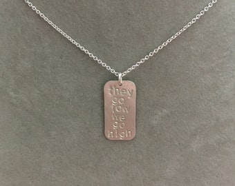 Election 2016 "they go low we go high" sterling silver pro-Hillary necklace -- Handmade politics democrat feminist 2016 Michelle Obama