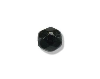 lot 25 opaque jet black faceted 4mm rounds