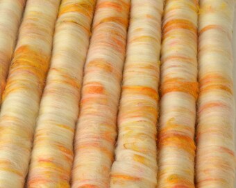 Rolags - Hand Blended Ramboillet and Silk Rolags for Spinning - 100grams