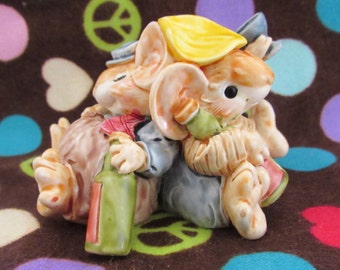 Adorable Vintage Little Cheesers Mouse by Ganz-Happy Little Drunk Mice