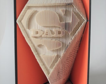 Dad Book Fold Pattern, Book folding, Superdad gift, Book art