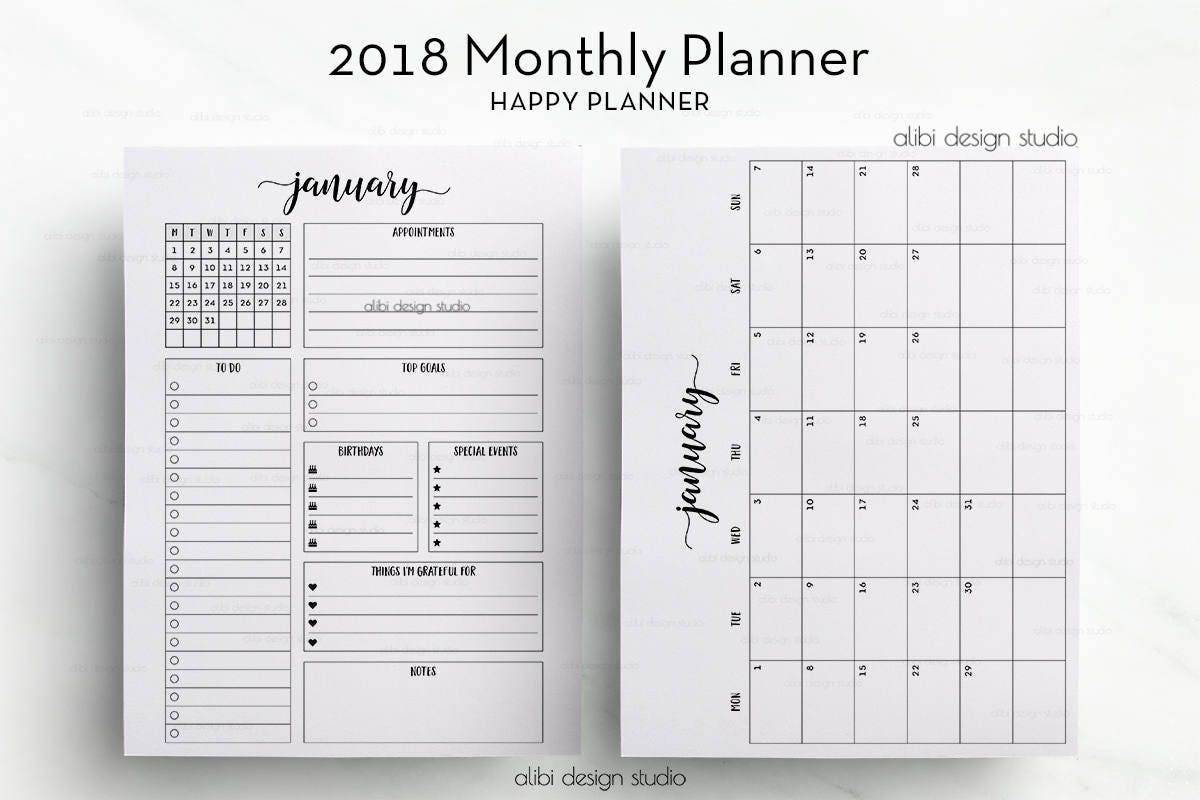 Happy Planner Calendar Printables : Monthly planner happy month at a glance Happy Planner Calendar Printables : Monthly planner happy month at a glance