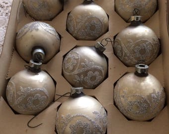 Vintage Holly Christmas Ornaments