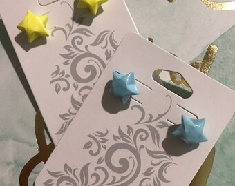 Origami Lucky Star Stud Earrings