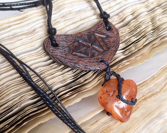 Runic amulet Love talisman Cornelian love talisman Love protection necklace