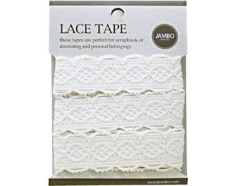 Adhesive deco fabric cotton lace tape M 06 - beige by J&Bobbin