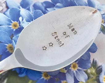 Handstamped Spoon - Upcycled EPNS Large Spoons