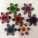 Rustic metal rose w/ leaves - approx 4.25"