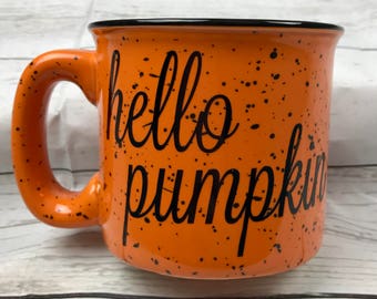 Hello pumpkin campfire mug