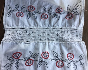 Sale 50% off Vintage Handmade Embroidered Towel from Ukraine